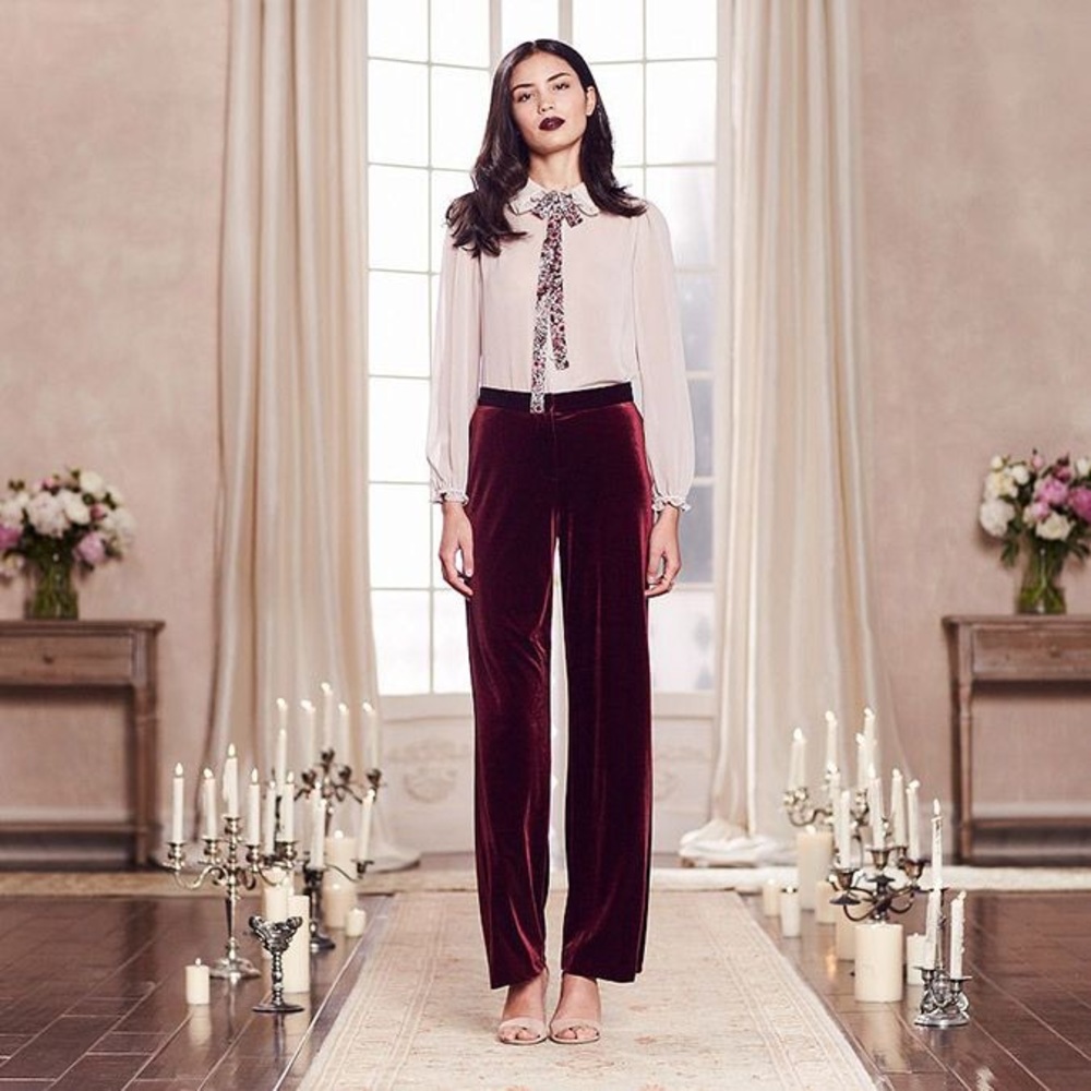 Lauren Conrad Wide-Leg Velvet Pants